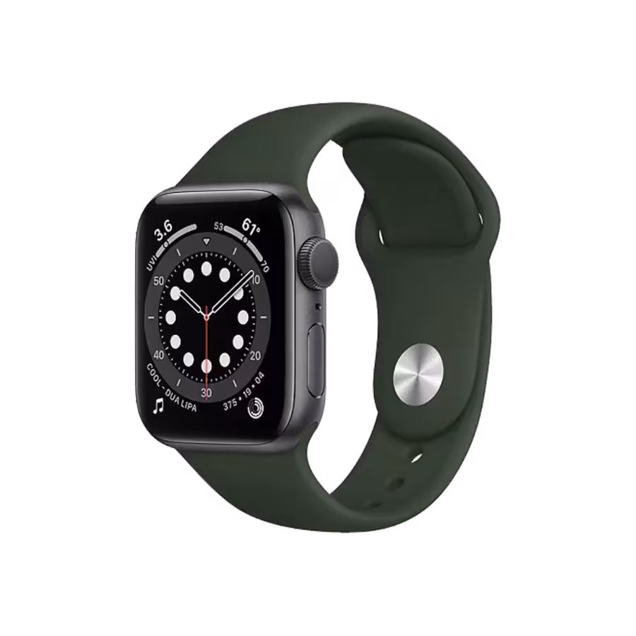 قیمت و خرید ساعت هوشمند اپل واچ سری 6 مدل 44 mm Aluminum Case (Space Gray) with Sport silicone Band - مهام دیجی