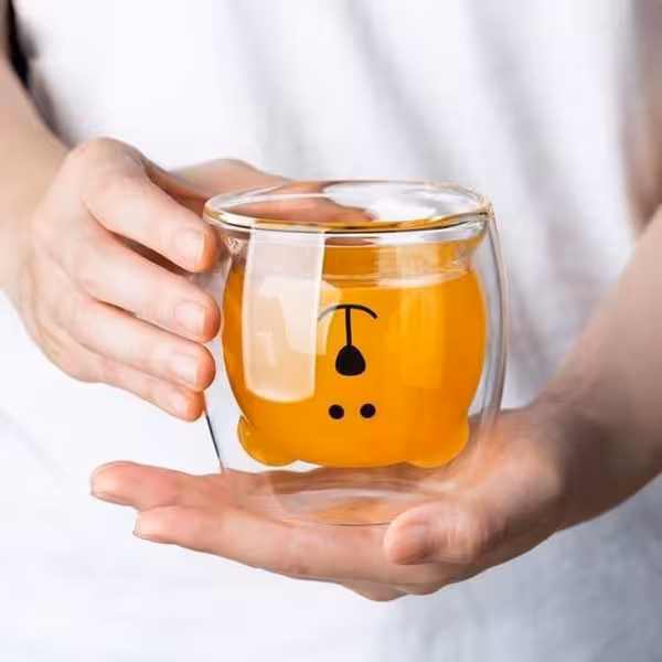 لیوان دوجداره طرح خرسی