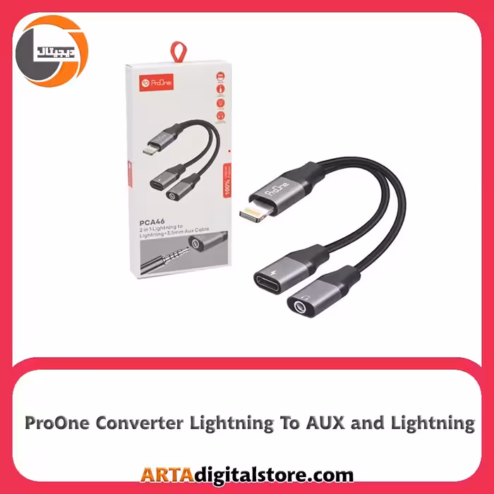 تبدیل پرووان ProOne PCA46 Lightning To AUX and Lightning Black