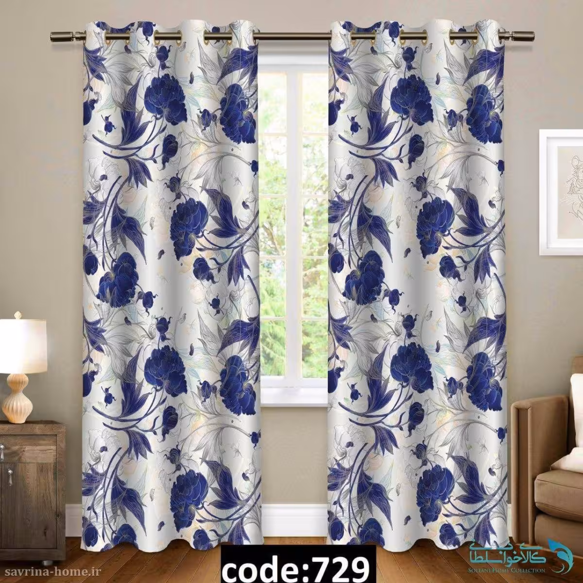 پرده پانچی سری گل مدل Sh-729