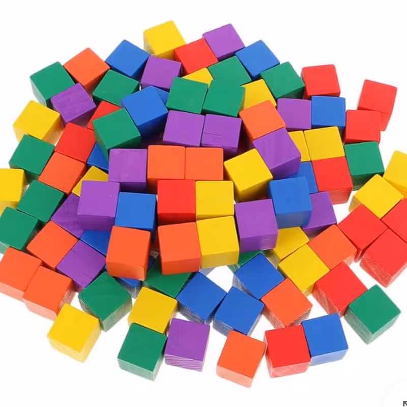 بلوک 100عددی مکعبی چوبی