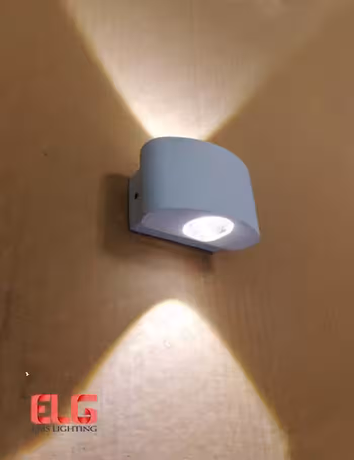 چراغ دکوراتیو دیواری دو طرفه ضد آب 6 وات لنزدار