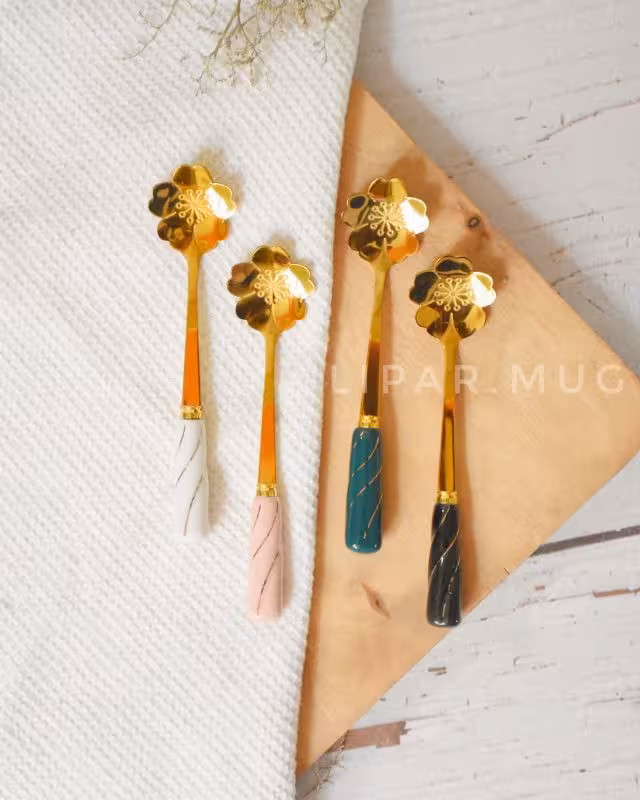 قاشق چای خوری دسته سرامیکی تکی کد 3015