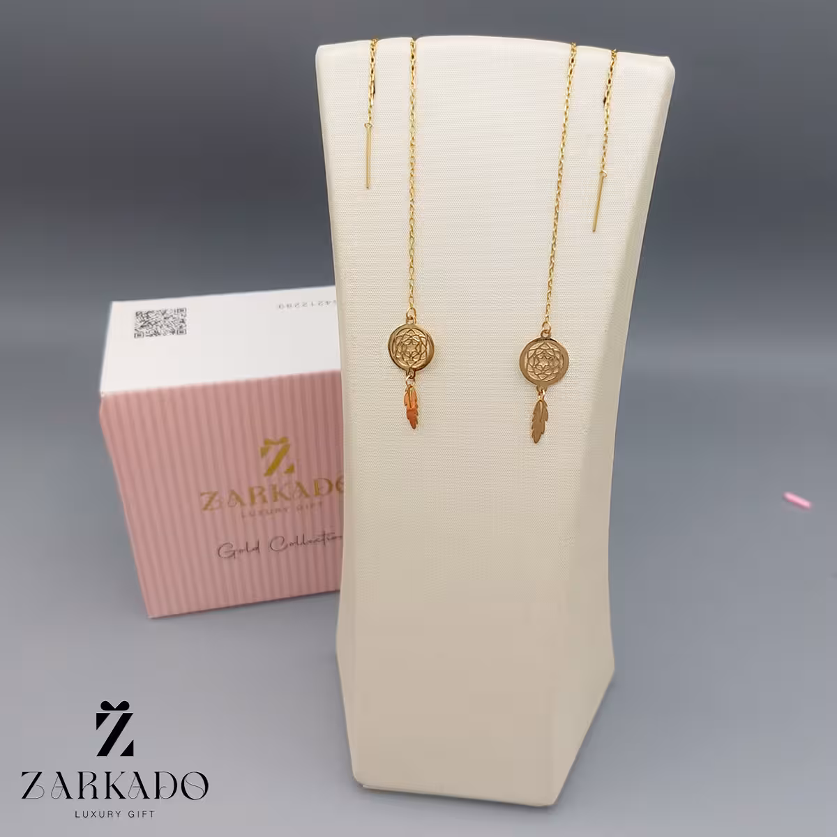 گوشواره طلا بخیه ای طرح دریم کچر کد E97 - زرکادو
