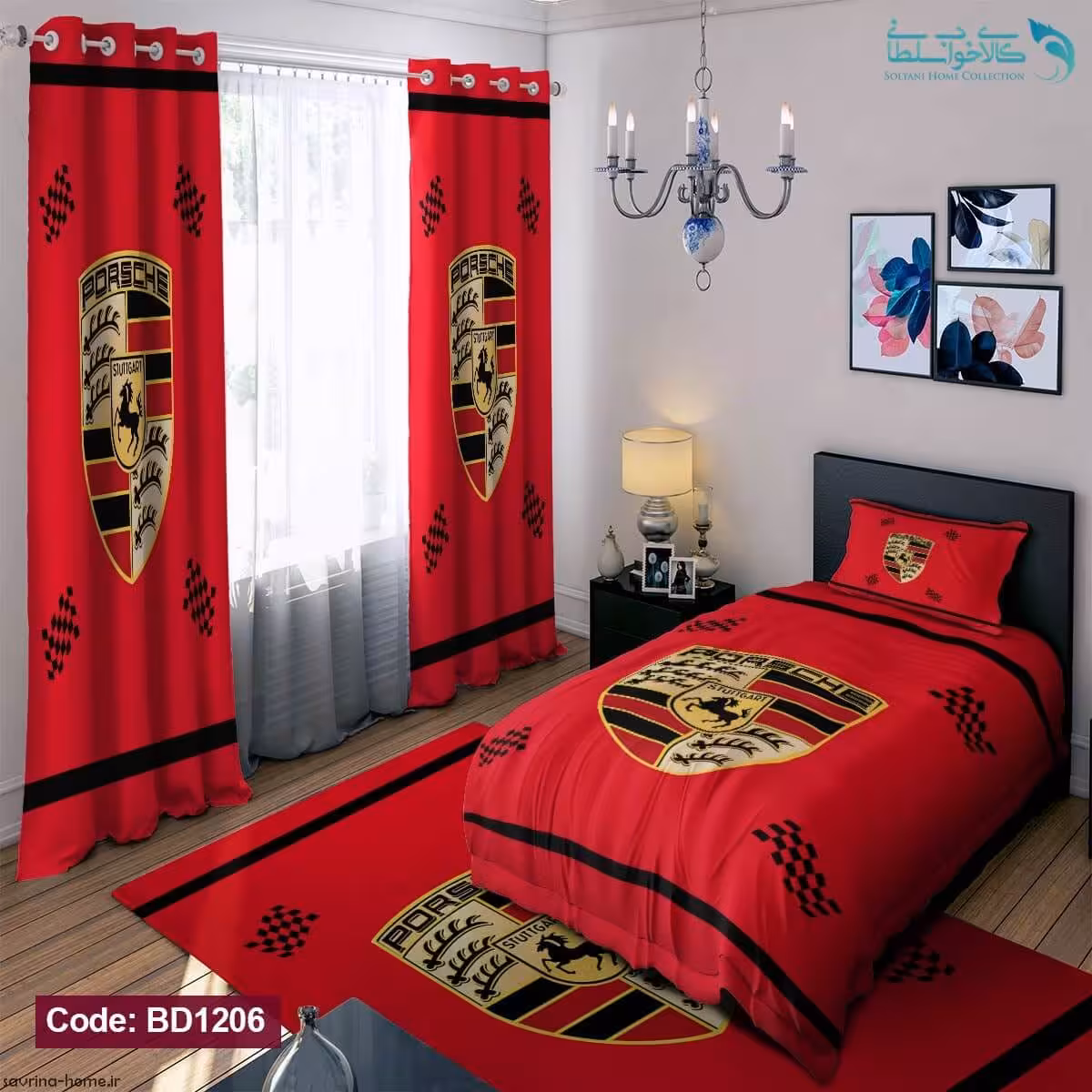 روتختی طرح لوگوی ماشین قرمز یکنفره کد BD1206