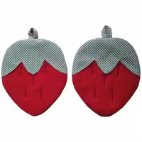 دستگیره قابلمه مدل D4036 طرح توت فرنگی مجموعه دو عددی | کالا مکس