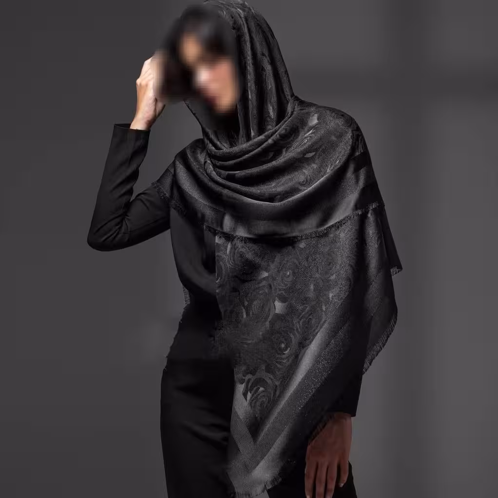 روسری ابریشم نخ دو رو لمه دار وارداتی