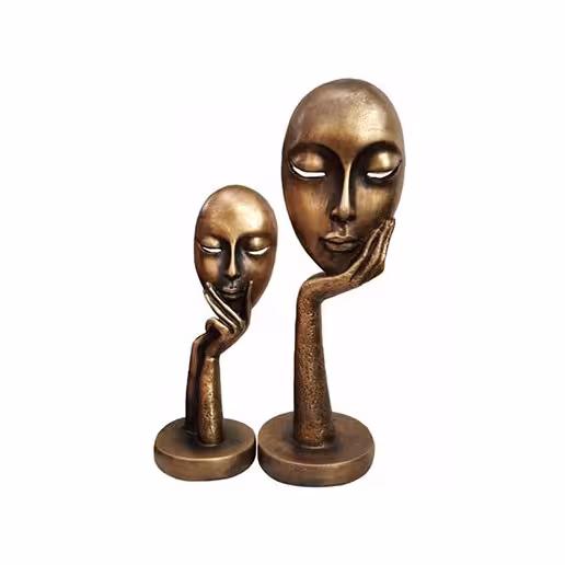 مجسمه رخ افسوس مجموعه 2 عددی برنز