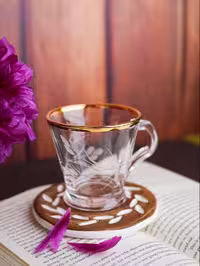 فنجان آنتالیا تراش خورده لب‌طلا