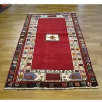 قالیچه دست بافت شیراز کد 39528 در طرح زمینه لچک و ترنج، نخ درجه یک
