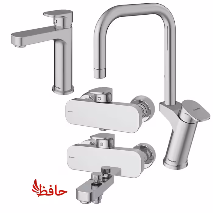 ست شیرالات شودر مدل تاین کروم