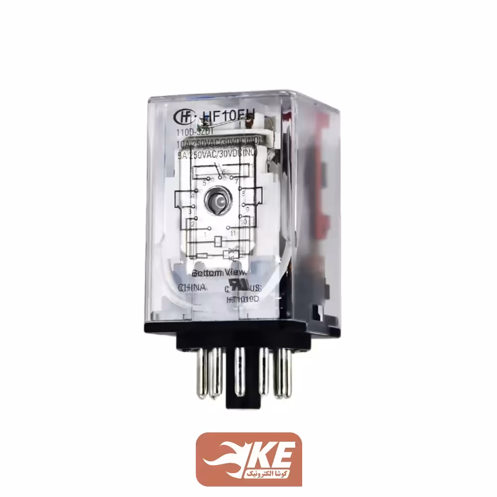 رله 110VDC سه کنتاکت 10 آمپر هونگفا HF10FH/110D-3ZDT