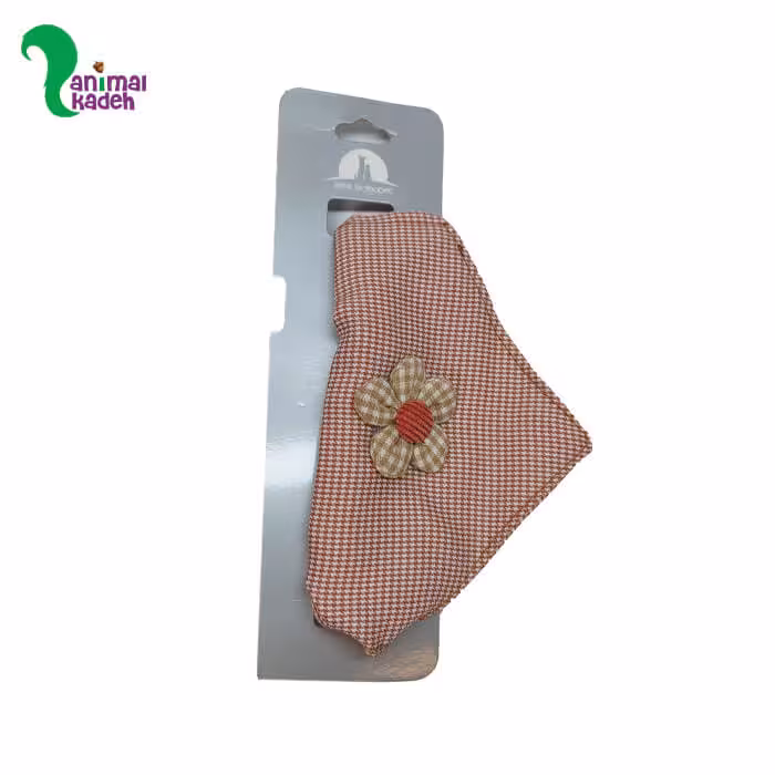 دستمال گردن مخصوص سگ و گربه طرح گل آجری