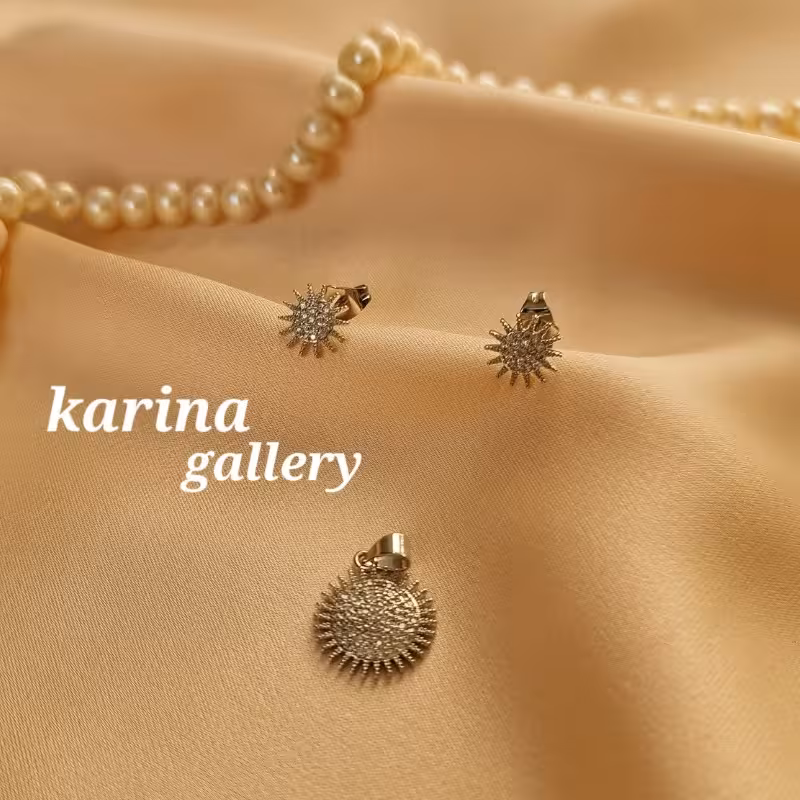 نیم ست خورشید رنگ نقره ای