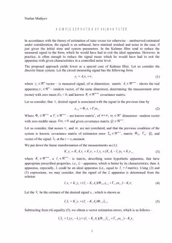 خرید و دانلود نسخه کامل کتاب A Simple Derivation of Kalman Filter