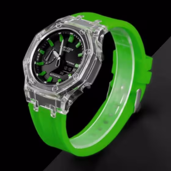 ساعت مچی اسپرت G-shock قاب شیشه ایی موتور برقی ژاپن صورتی جی شاک مخصوص ورزشکاران کد2933