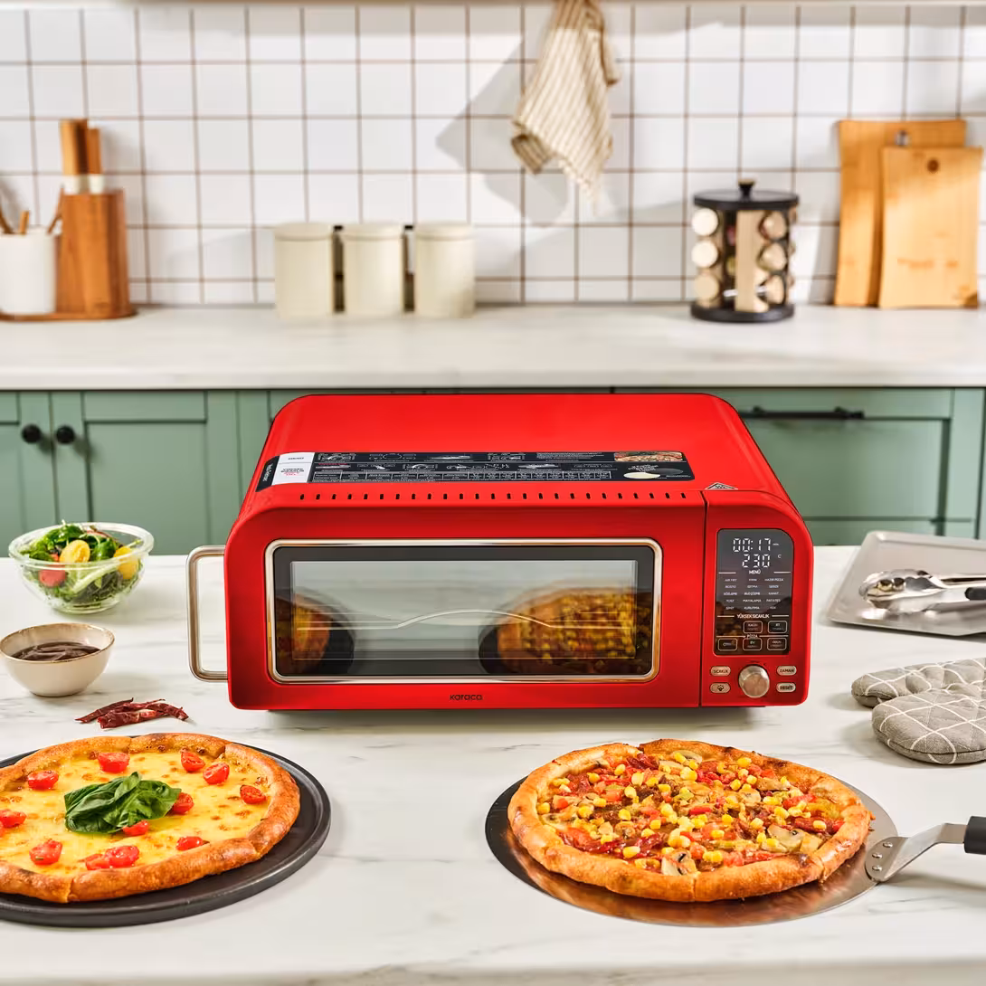 سرخکن و پیتزا پز کاراجا ترکیه مدل Multicrust Artisan Retro قرمز