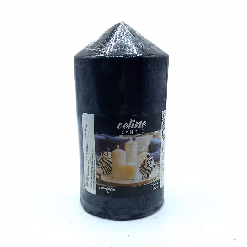شمع استوانه ای مشکی ارتفاع 14 کد 550003