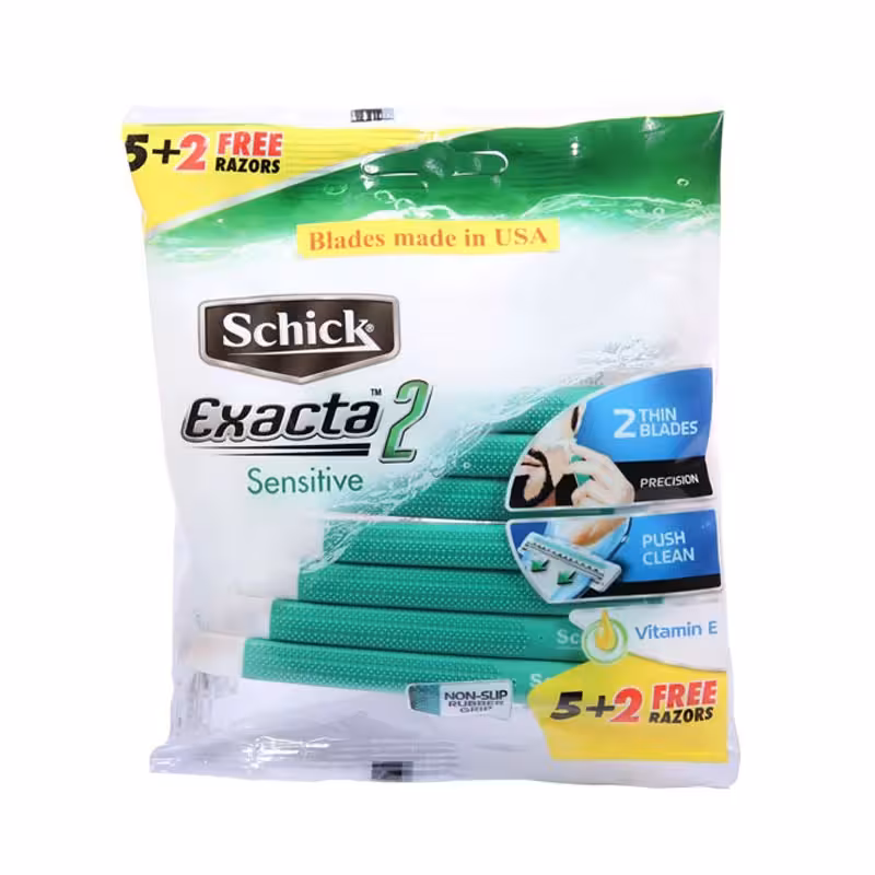 خودتراش اگزکتا 2 شیک مخصوص پوست حساس 2 5 عددی ا Schick Exacta 2 Sensitive 5 2