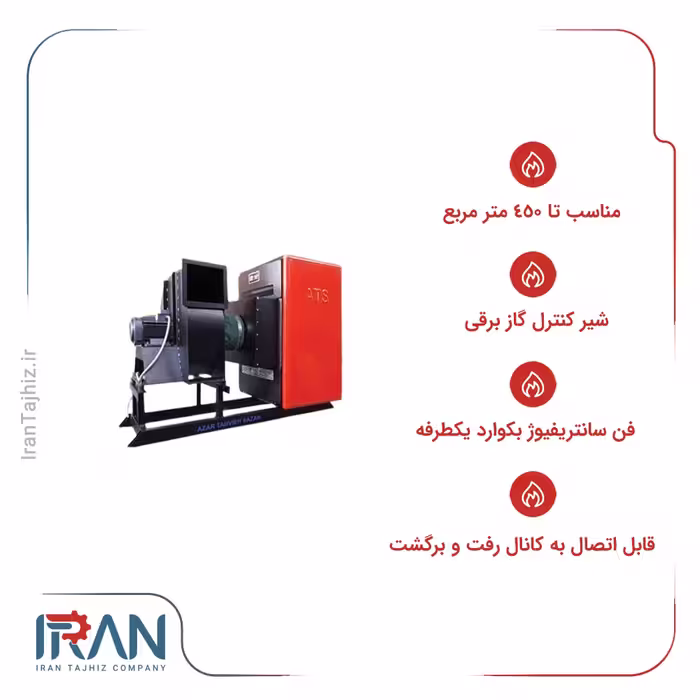 هیتر گازی کانالی صنعتی آذر تهویه مدل SD-A650