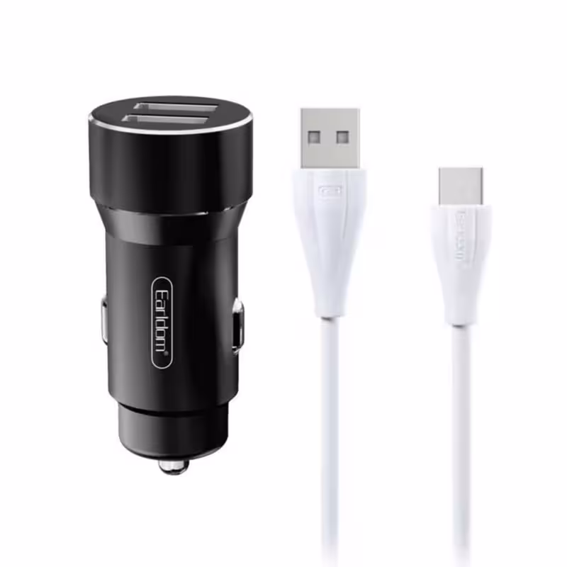 شارژر فندکی ارلدام مدل ES-CC4 به همراه کابل تبدیل USB-C