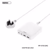 شارژر رومیزی 166 وات 4 پورت ریمکس مدل RP-U183 به‌همراه کابل برق