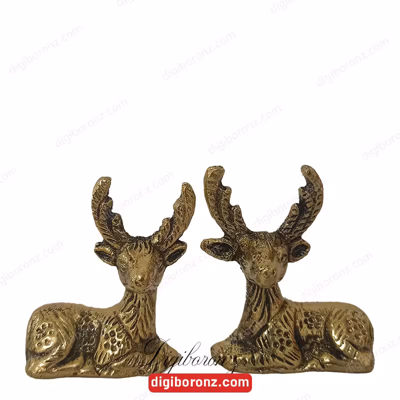 مجسمه برنجی برنزی مدل بچه آهو جفتی
