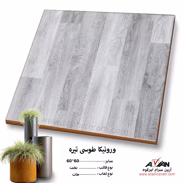سرامیک ورونیکا طوسی تیره 60*60 آرین سرام