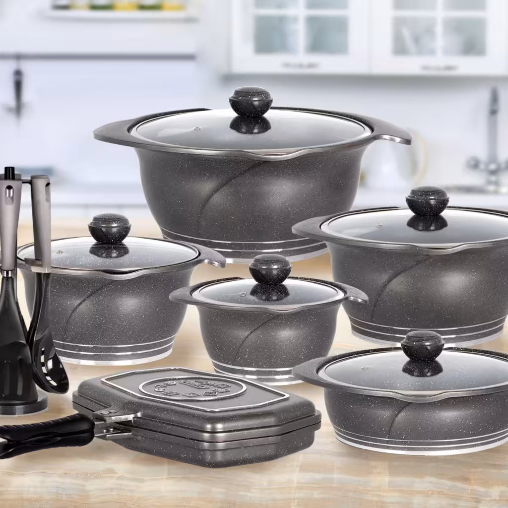 سرویس قابلمه 19 پارچه سافینوکس safinox، مدل فلاور