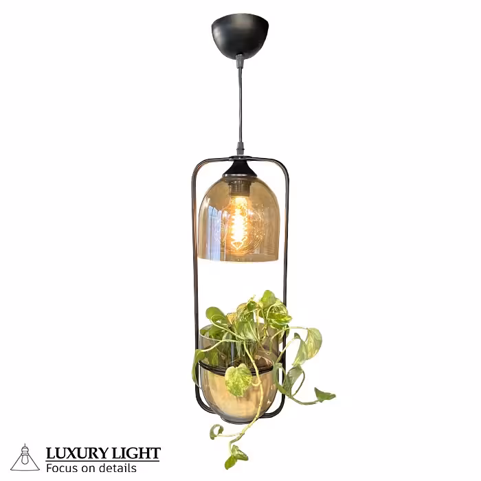 لوستر طرح گل مدرن گلدان دار گیاهی