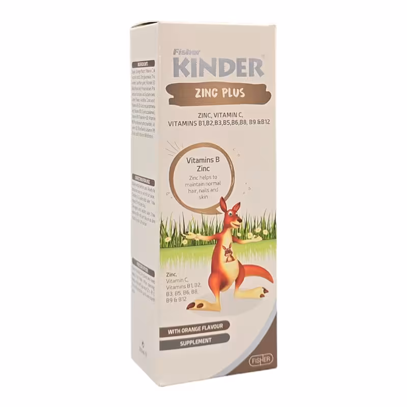 شربت زینک پلاس فیشر کیندر 200 میلی لیتر