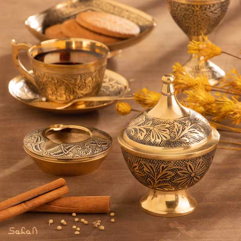 ست پذیرایی برنجی طلایی کد 280