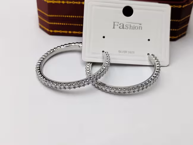 گوشواره حلقه ای دور نگین کد go2