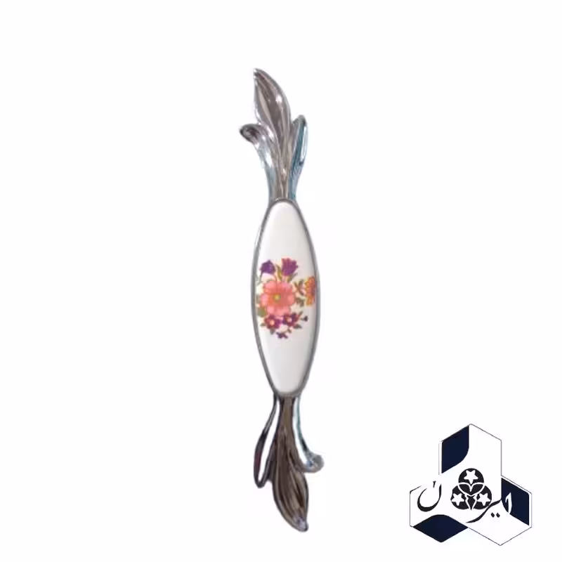 دستگیره کابینت مدل برگی رنگ کروم پک ده عددی