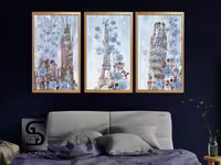 تابلو دکوراتیو سه تکه 60*40 درجه1