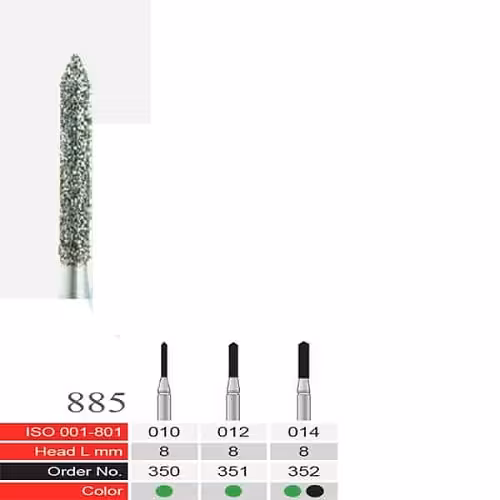 فرز الماسی دسته نقره ای BTM مدل Cylinder End Conical 135′ 885 - فروشگاه تخصصی دندانپزشکی سپیرا