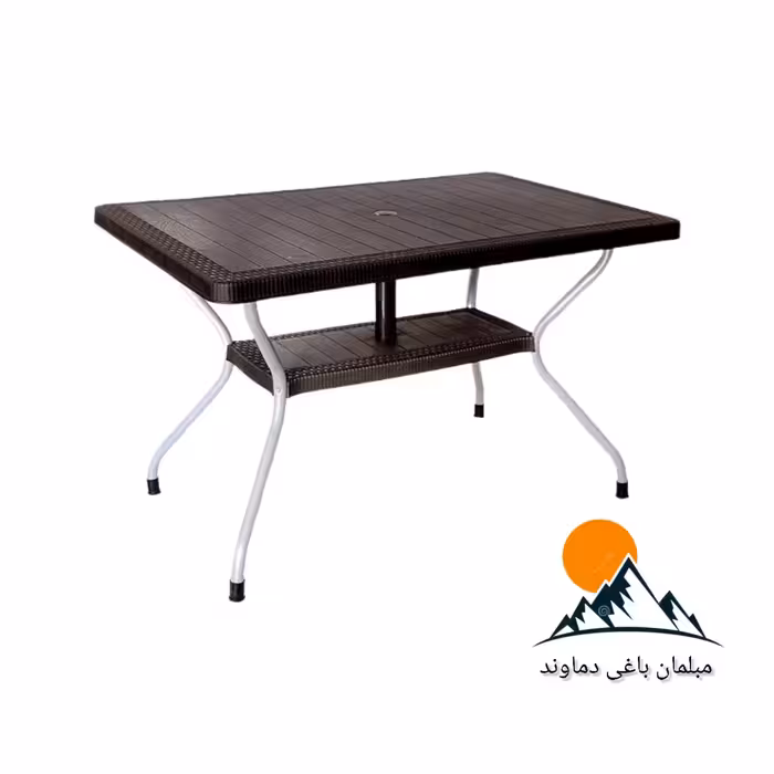میز مستطیلی ناصر کد621 طرح حصیری با پایه فلزی در رنگ های مختلف،ارسال باربری و پس کرایه