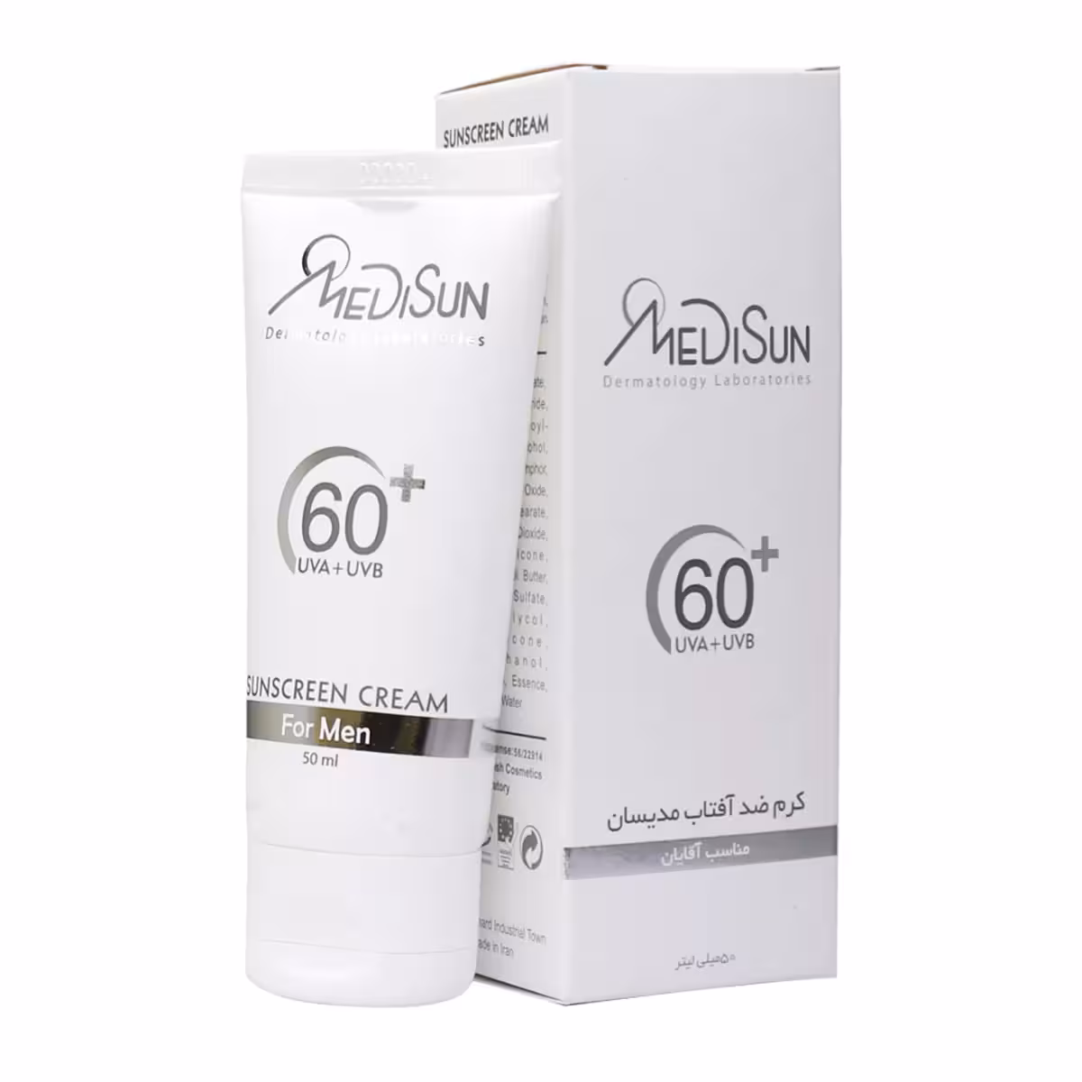 کرم ضد آفتاب SPF60   مناسب آقایان حجم 50 میلی لیتر مدیسان