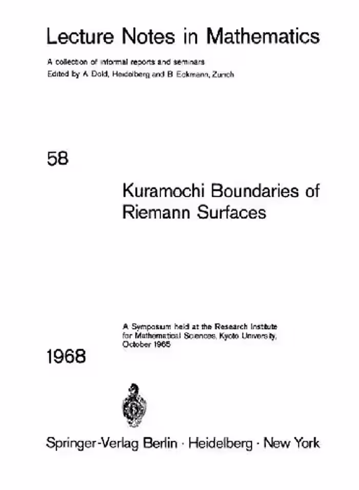 خرید و دانلود نسخه کامل کتاب Kuramochi Boundaries of Riemann Surfaces