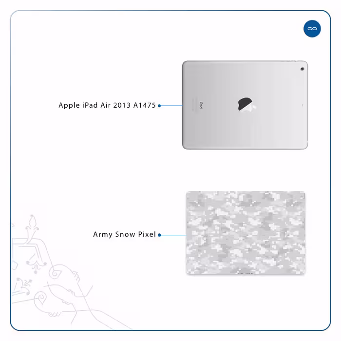 برچسب پوششی ماهوت مدل Army-Snow-Pixel مناسب برای تبلت اپل iPad Air 2013 A1475