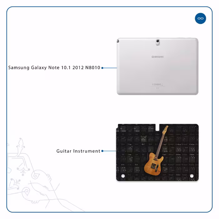 برچسب پوششی ماهوت مدل Guitar-Instrument مناسب برای تبلت سامسونگ Galaxy Note 10.1 2012 N8010