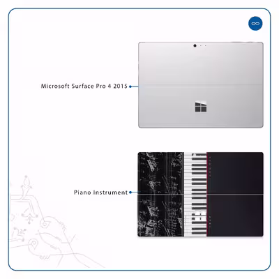 برچسب پوششی ماهوت مدل Piano-Instrument مناسب برای تبلت مایکروسافت Surface Pro 4 2015