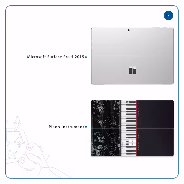 برچسب پوششی ماهوت مدل Piano-Instrument مناسب برای تبلت مایکروسافت Surface Pro 4 2015