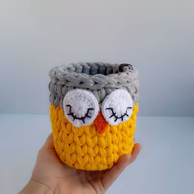 سبد بافتنی مدل فانتزی کد Owl-01