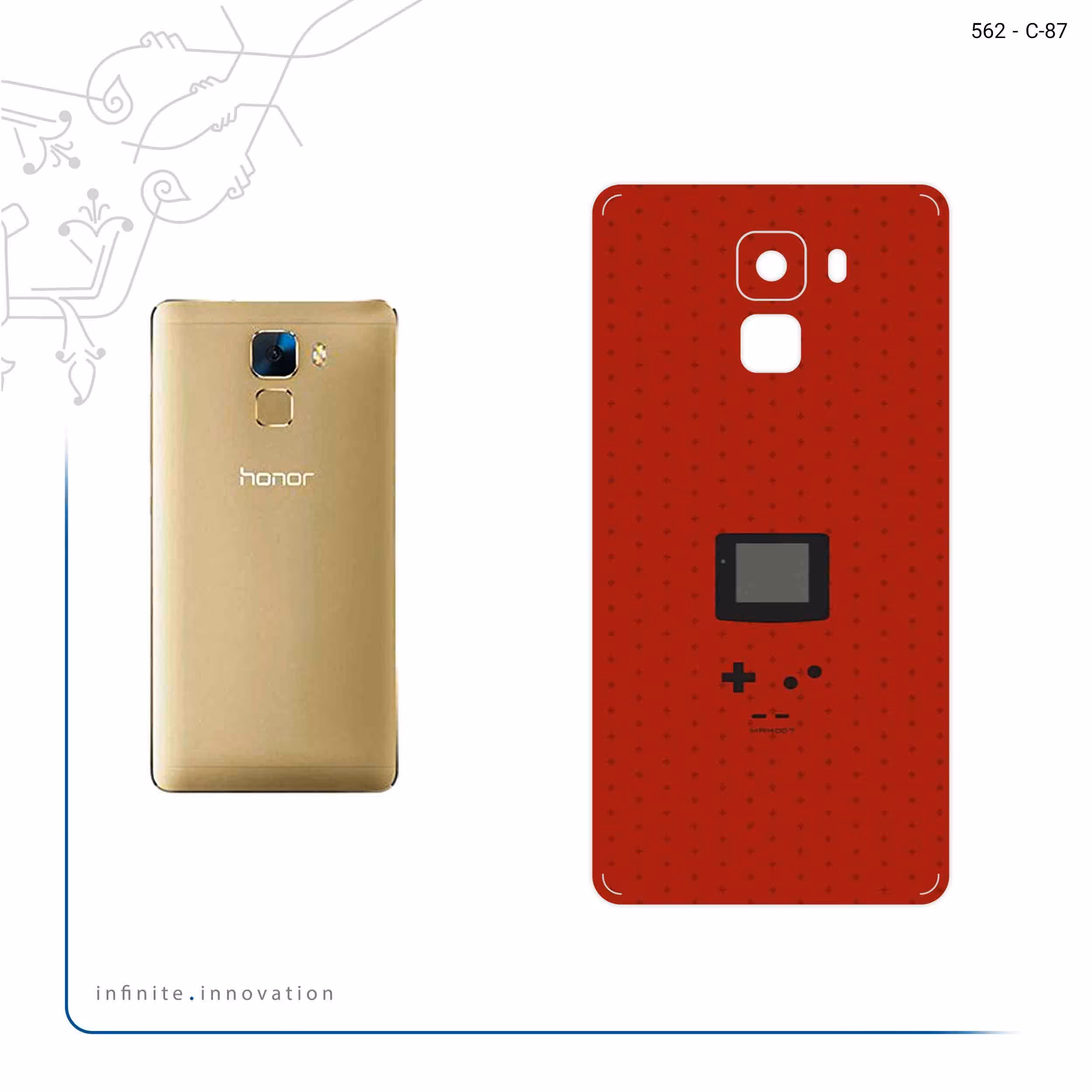 برچسب پوششی ماهوت مدل Minimal GameBoy Icon مناسب برای گوشی موبایل آنر 7