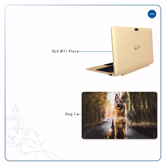 برچسب پوششی ماهوت مدل Dog-1 مناسب برای تبلت جی ال ایکس W11 Plus