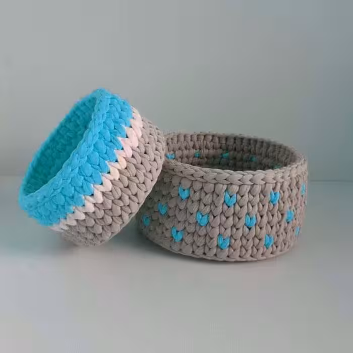 سبد قلاب بافی تریکو مدل B01 مجموعه 3 عددی