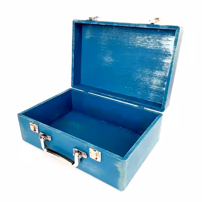 جعبه هدیه چوبی مدل چمدان طرح کاشی سنتی کد WS153