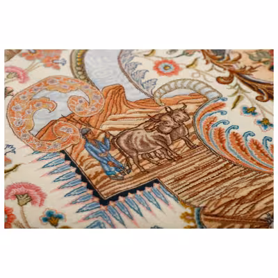 فرش دستبافت شش متری مدل چله و گل کد h1112 یک جفت