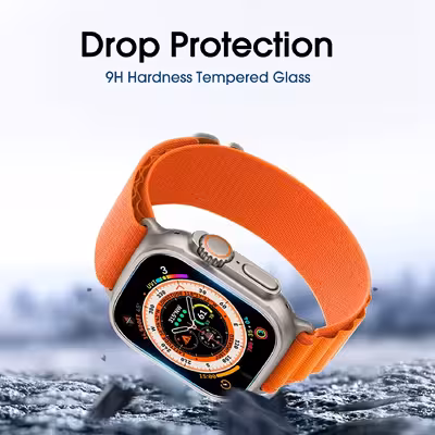 محافظ صفحه نمایش بادیگارد مدل PMMA مناسب برای اپل واچ سری Ultra 49 mm بسته 2 عددی